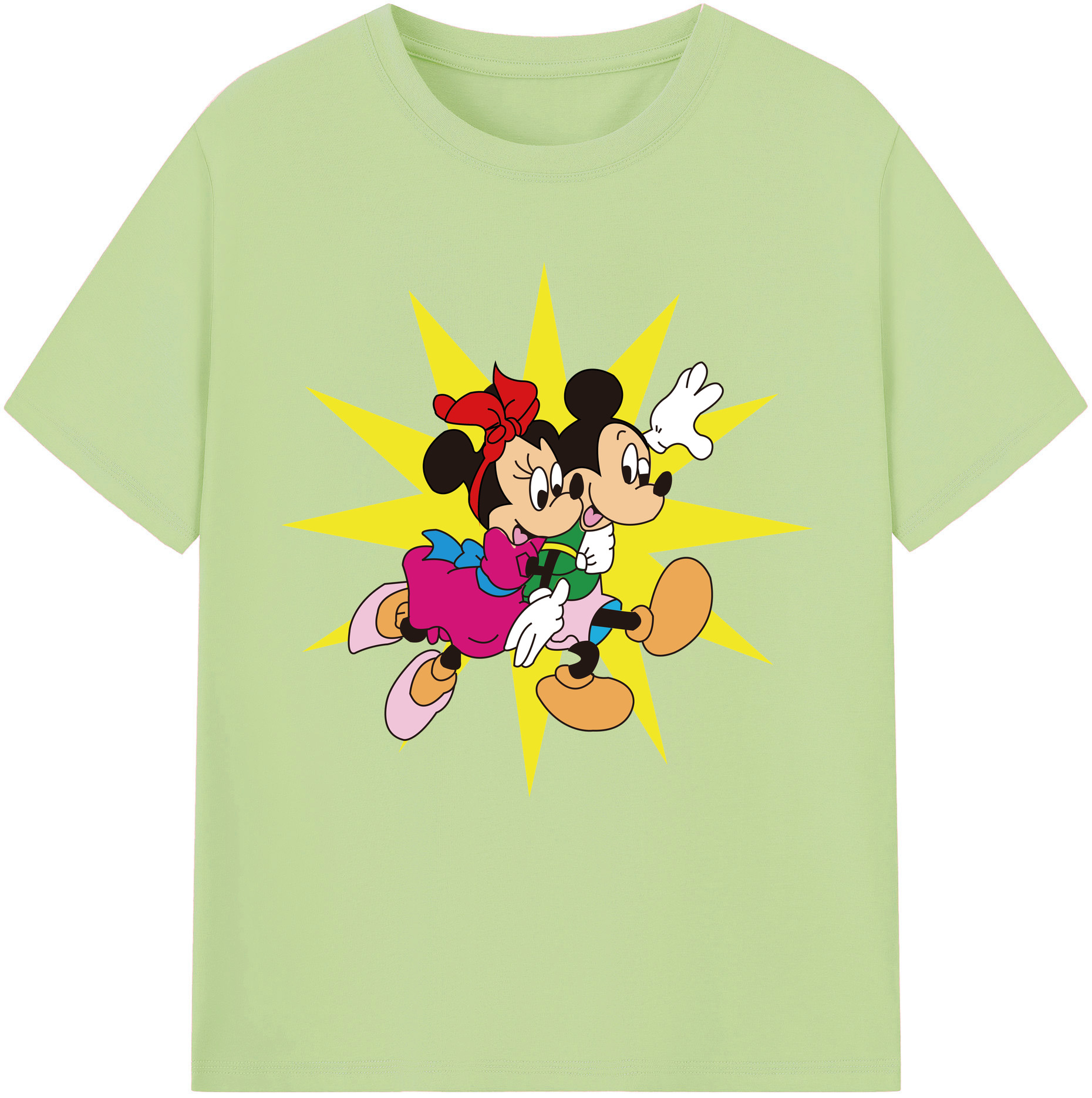 （画像用） ミッキーマウス Mickey Mouse 綿100％半袖Tシャツ（フロントプリント）